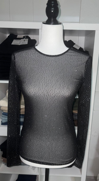 Camiseta transparente con brillos Tallas L y M