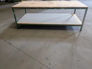 Banco de trabajo de hierro y madera de 240x122cm