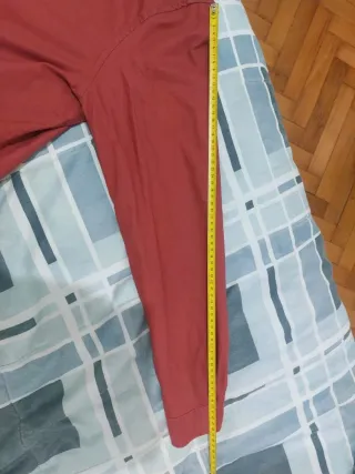 Camicia uomo Zara L Rosso Cotone a maniche lunghe