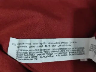 Camicia uomo Zara L Rosso Cotone a maniche lunghe