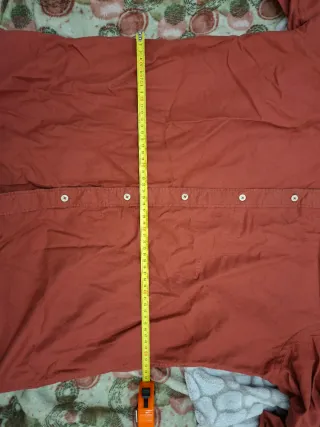 Camicia uomo Zara L Rosso Cotone a maniche lunghe