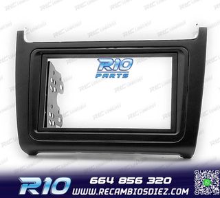 MARCO NEGRO COMPLETO RADIO 2-DIN PARA VOLKSWAGEN VW POLO 14+