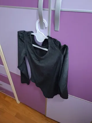 Body/Leotardo Negro Manga Larga Niñas