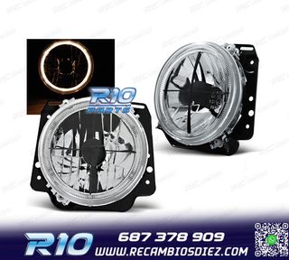 FAROS VOLKSWAGEN VW GOLF MK2 83-91 OJOS ANGEL FONDO CROMO