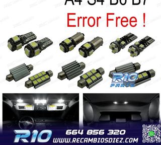 KIT 18 BOMBILLAS LED INTERIOR AUDI A4 S4 B6 B7 2002-2008