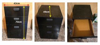 Mueble Archivador Negro 3 Cajones