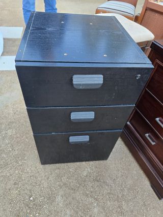 Mueble Archivador Negro 3 Cajones