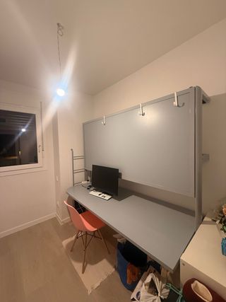 Cama litera abatible gris