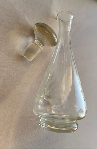 Decantador de vino vintage de vidrio soplado 70’s