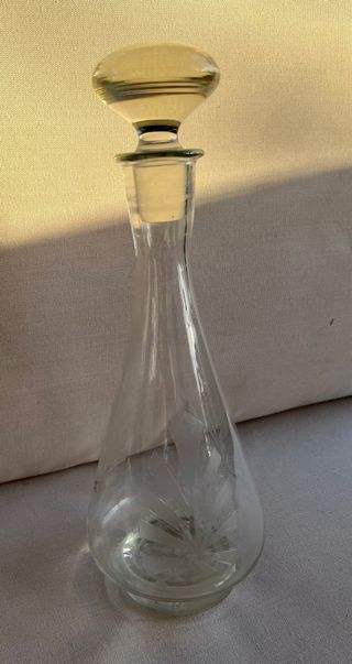 Decantador de vino vintage de vidrio soplado 70’s