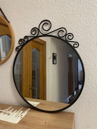 Espejo Redondo 50cm con Adorno de Ikea