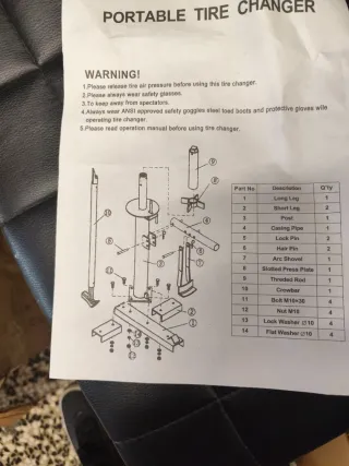 Desmontador de llantas coche rojo