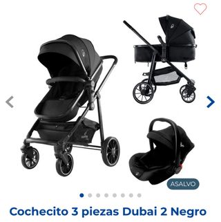 Cochecito 3 piezas Asalvo Negro