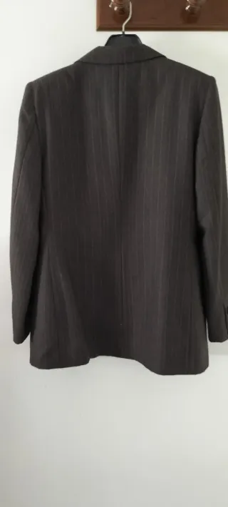 Traje pantalón de lana gris Marengo de mujer