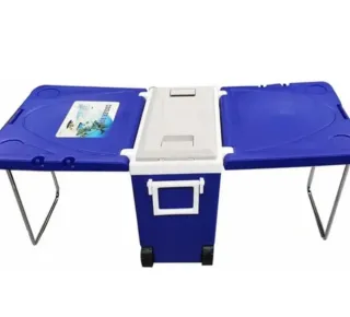 Nevera portátil con mesa plegable