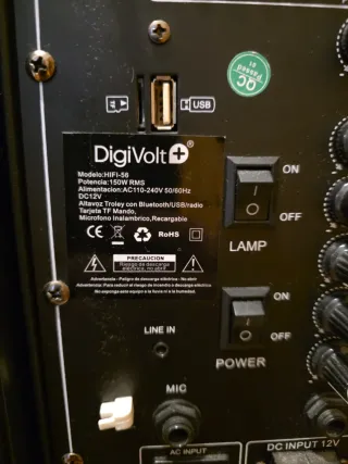 Altavoz Bluetooth DIGIVOLT 150W RMS Negro