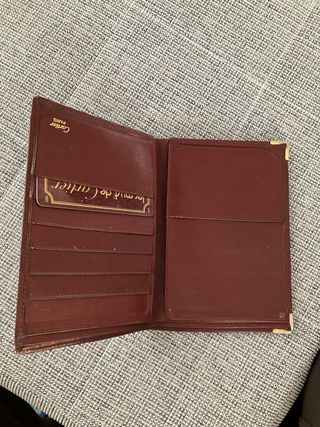 Billetera Cartera de piel marrón rojiza