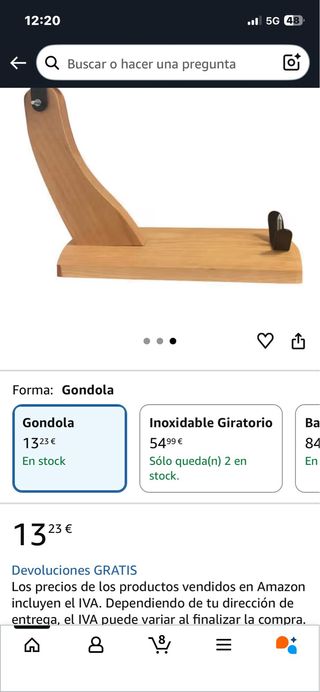 Jamonero KROWN Góndola Lacado. Ref. 163