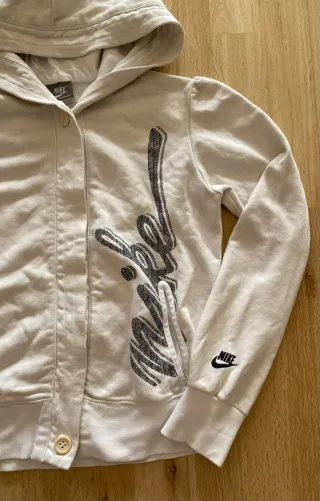 Sudadera Nike Beige/Blanca con Botones