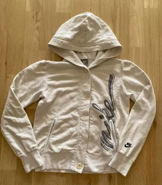 Sudadera Nike Beige/Blanca con Botones