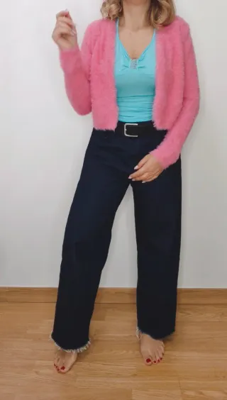 Cárdigan suave rosa