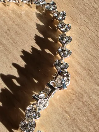 Pulsera Corazón Brillantes Plata