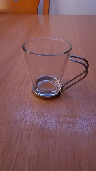 Pack de 5 Vasos de café solo cristal y metal.