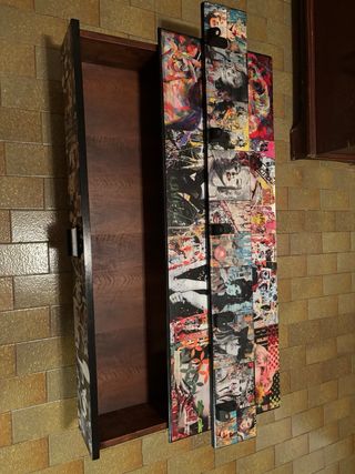 Cassapanca legno + barra porta abiti