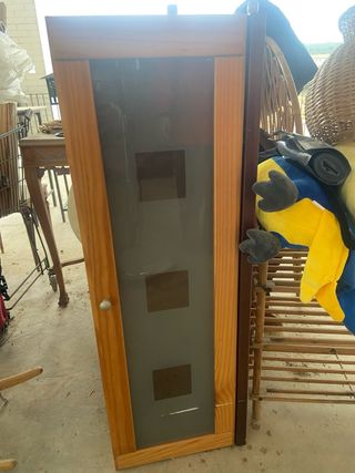 Mueble auxiliar madera y cristal