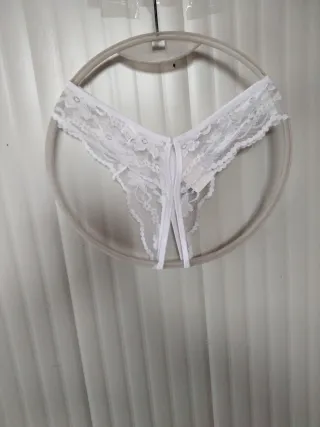 Perizoma sexy pizzo bianco taglia unica