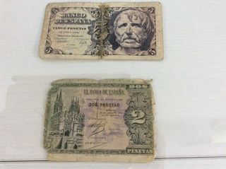 2 Billetes Antiguos Pesetas Banco de España