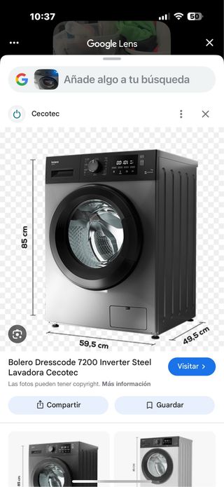 Lavadora Cecotec Bolero Dresscode 7200