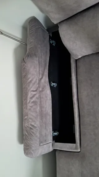 Sofá modular gris de tela