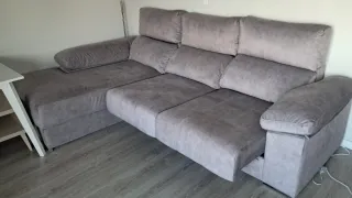 Sofá modular gris de tela