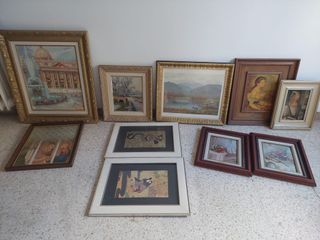 Lote de marcos de madera y cristal