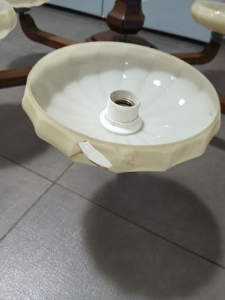 Lampadario Vintage Mid-Century Legno Vetro