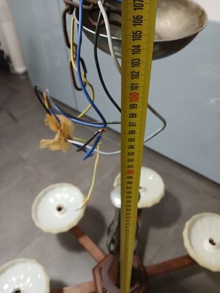 Lampadario Vintage Mid-Century Legno Vetro