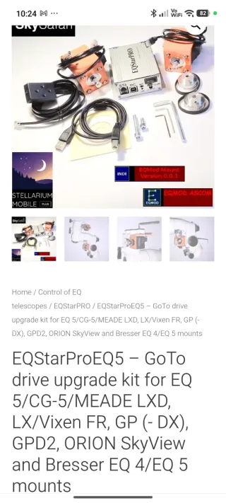 Motorizzazione telescopio EQStarPRO