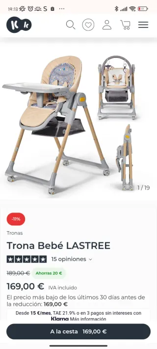 Trona Kinderkraft Beige 2 en 1