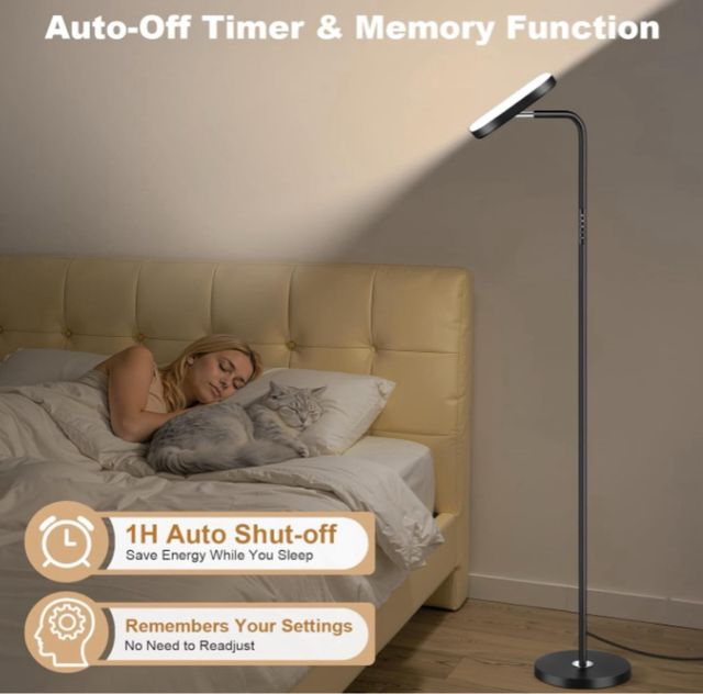 Lámpara de Pie LED Negra