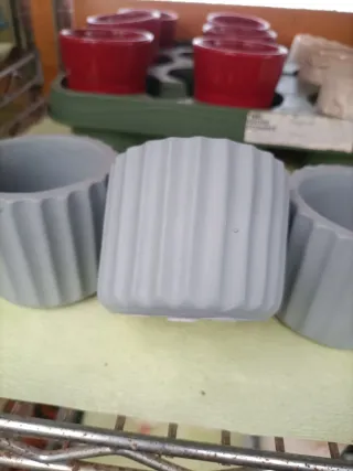 Set 4 Mini Vasi Ceramica Grigia