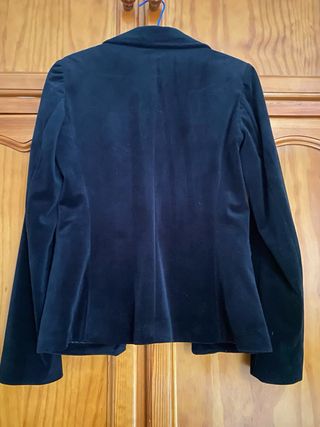 Chaqueta Terciopelo Negra Mujer