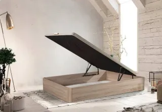 Canapé abatible gris y blanco