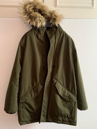 Parka uomo verde militare con cappuccio
