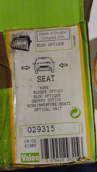 Optica Seat 600 Valeo 029315