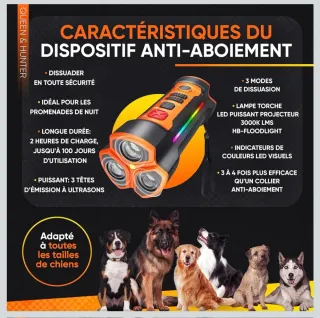 Dispositivo Antiladridos Perros Negro/Naranja