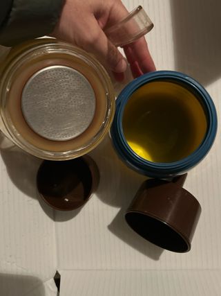 Cafetera Moka Transparente y Azul