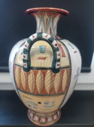 Vaso ceramica Deruta Italy - egizio - h. cm30