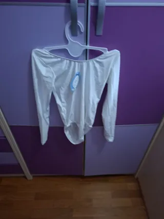 Body bailarina manga larga blanco