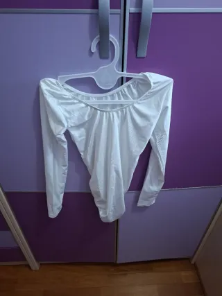 Body bailarina manga larga blanco